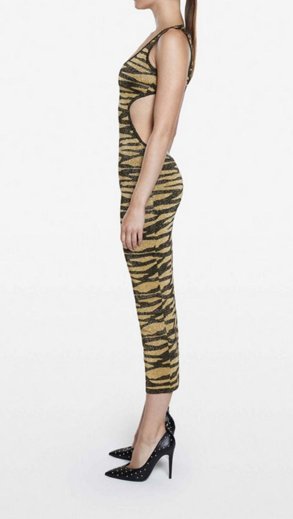 AIIZIE CUT OUT LEOPARD KNIT MAXI DRESS - product image