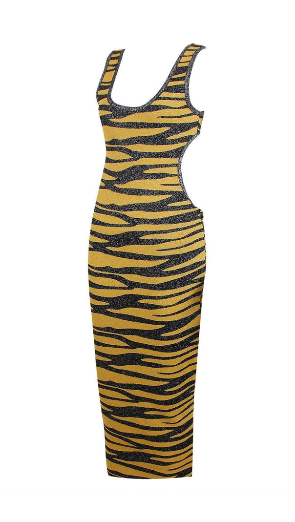AIIZIE CUT OUT LEOPARD KNIT MAXI DRESS - product image