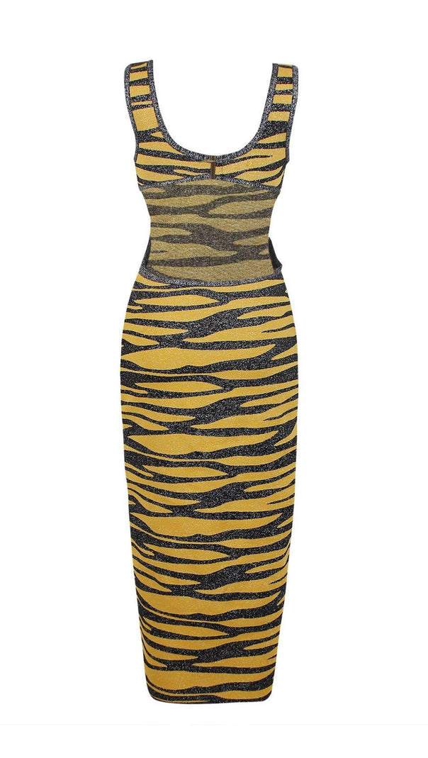AIIZIE CUT OUT LEOPARD KNIT MAXI DRESS - product image