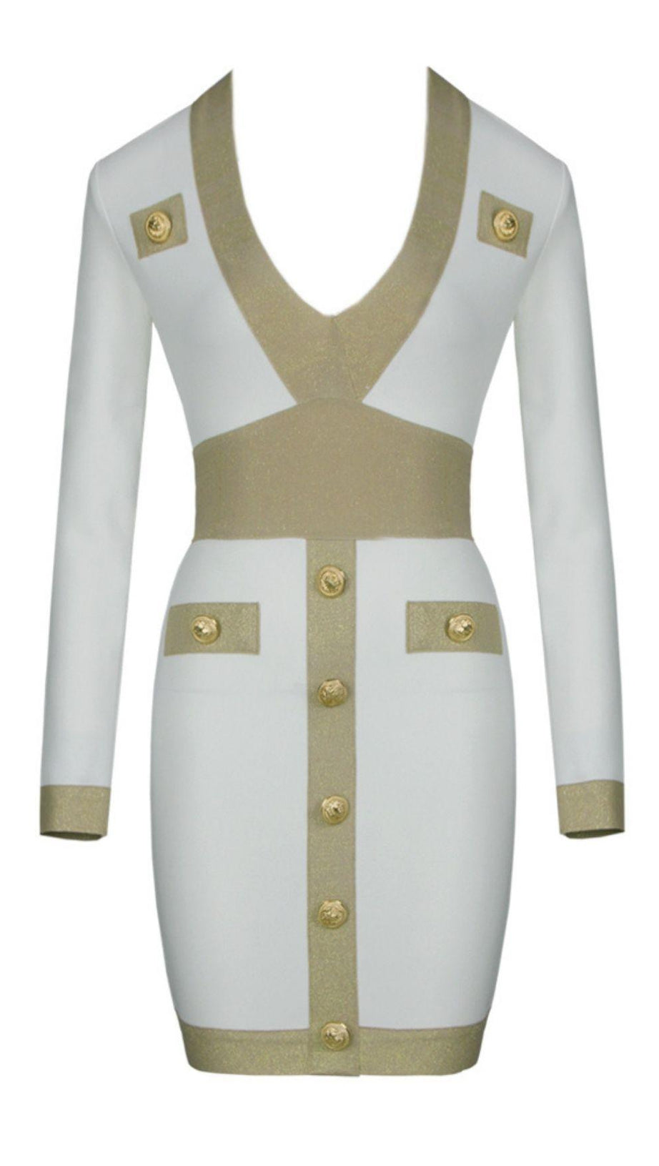 PLUNGE BANDAGE MINI DRESS IN WHITE