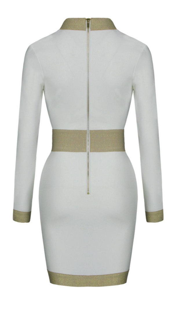 AIIZIE PLUNGE BANDAGE MINI DRESS IN WHITE - product image
