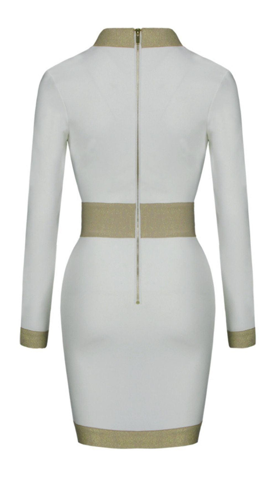 PLUNGE BANDAGE MINI DRESS IN WHITE