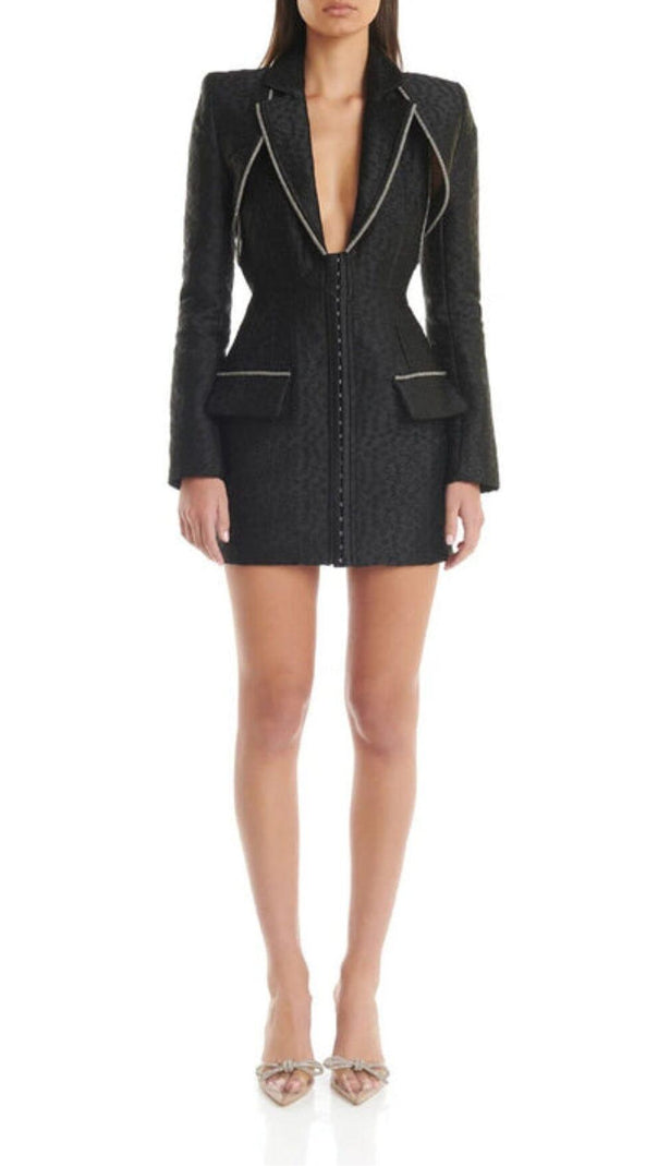 AIIZIE BLACK POLYESTER BLAZER DRESS - product image
