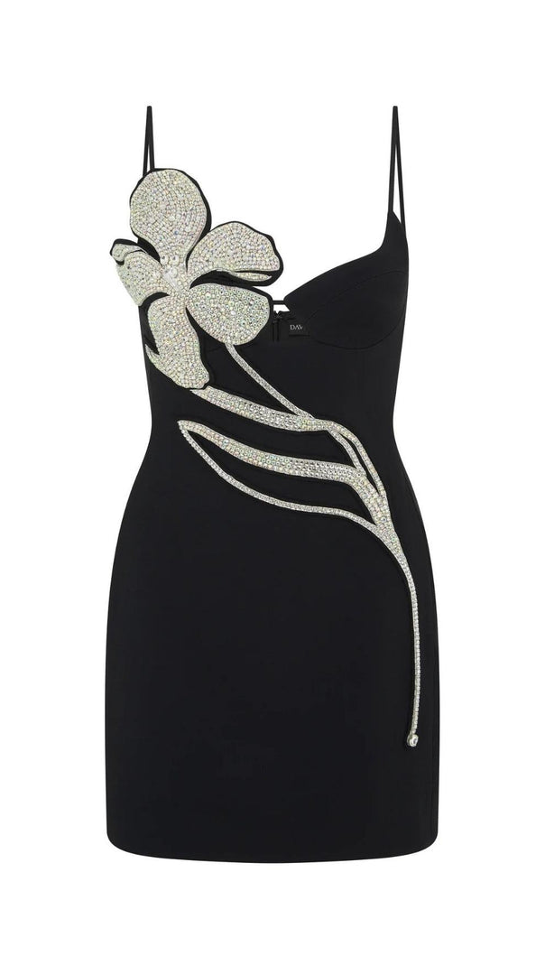 AIIZIE CRYSTAL FLOWER BANDAGE MINI DRESS - product image