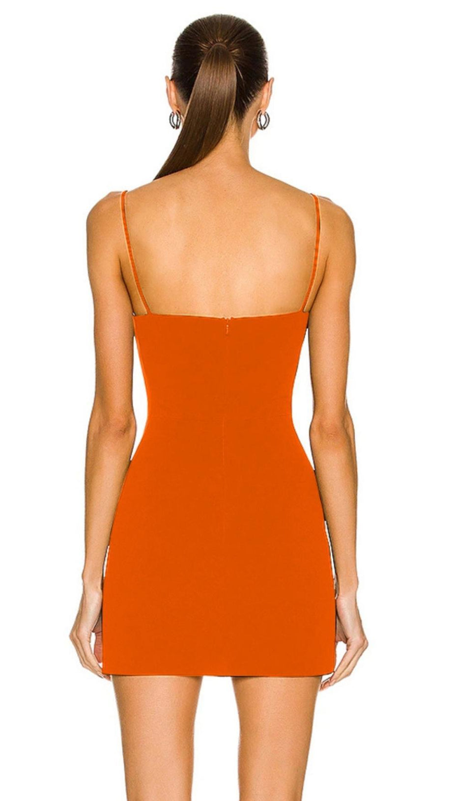 MINI ABITO CON BENDAGGIO E FIORI DI CRISTALLO