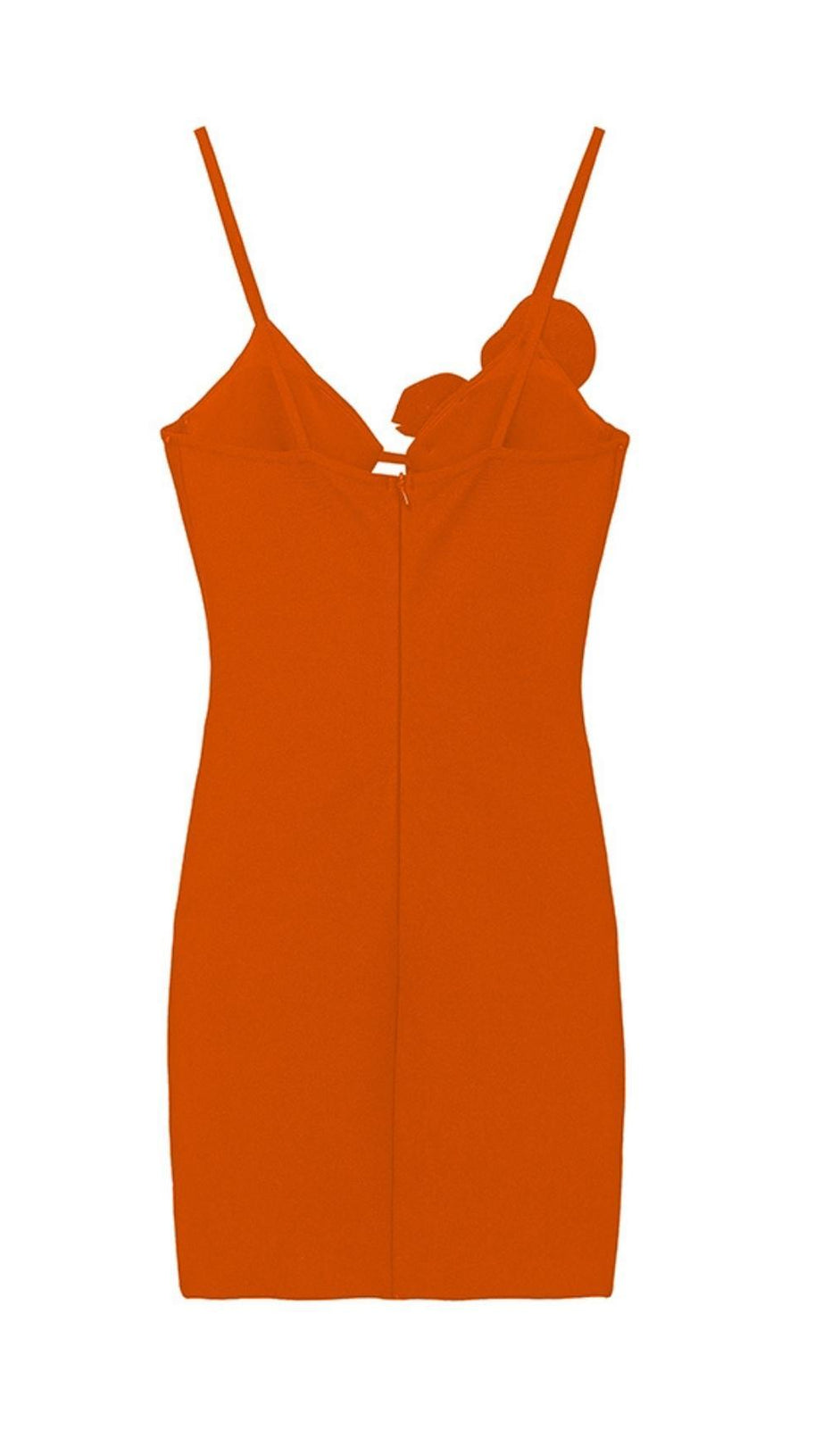 MINI ABITO CON BENDAGGIO E FIORI DI CRISTALLO