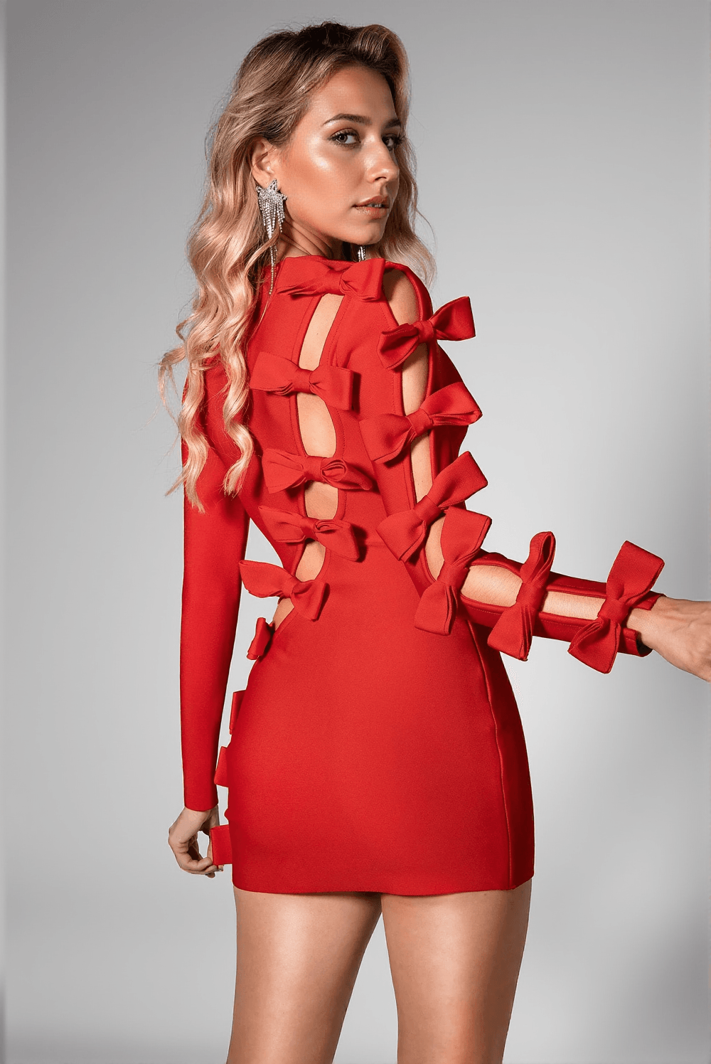 BRIANE MINI ABITO ADERENTE CON TAGLIO A FARFALLA