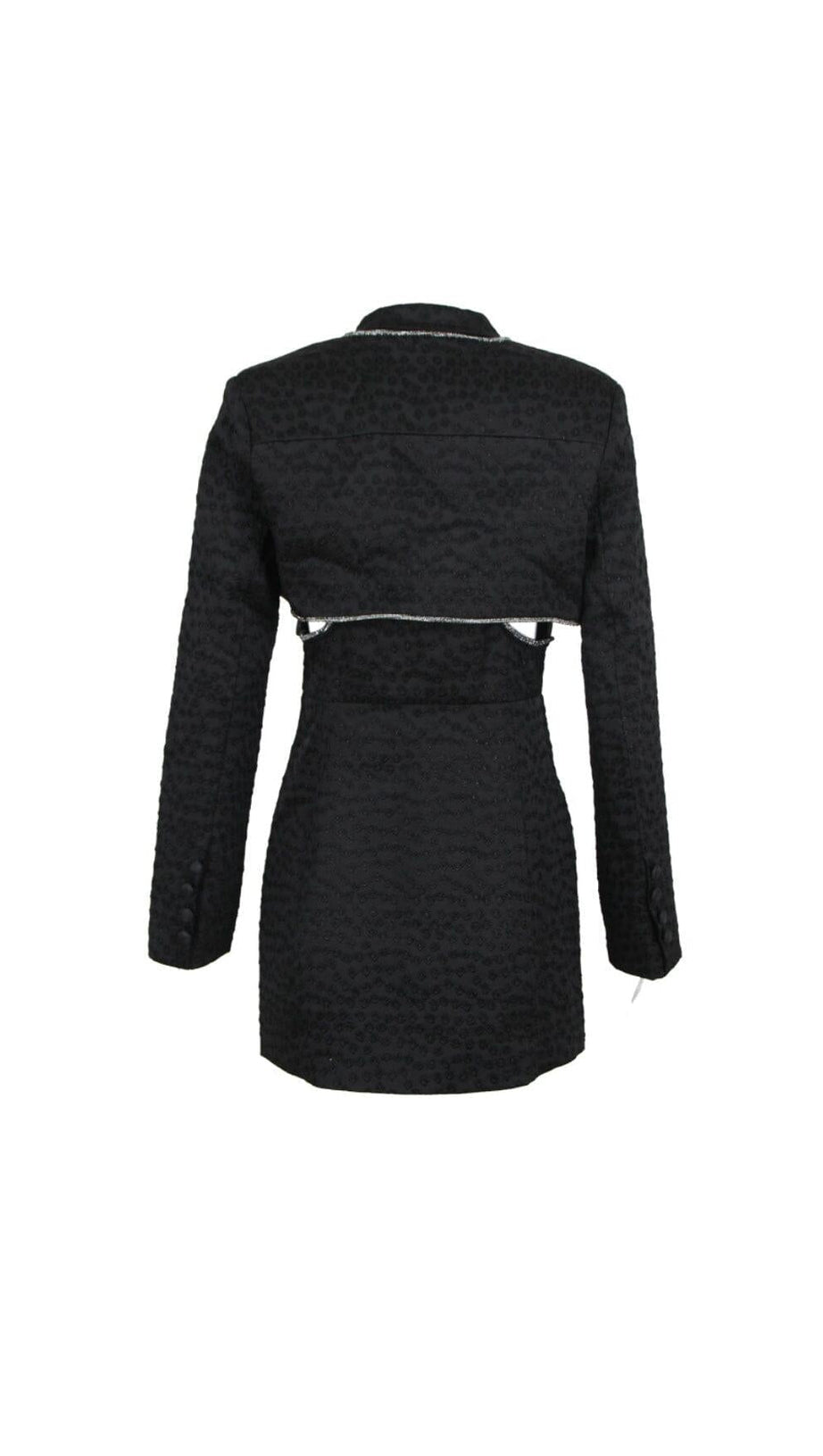 BLACK POLYESTER BLAZER DRESS