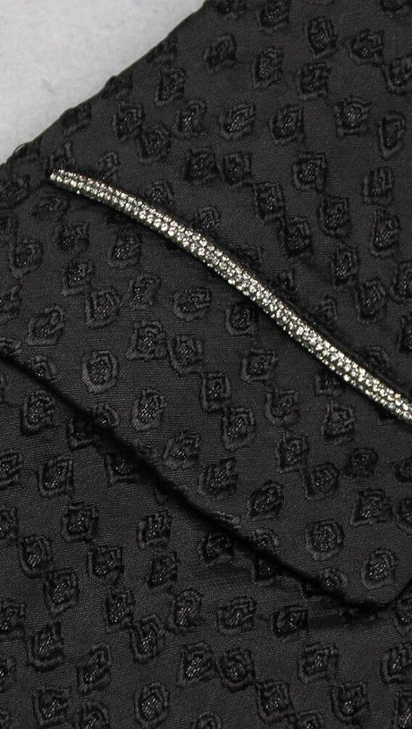 BLACK POLYESTER BLAZER DRESS