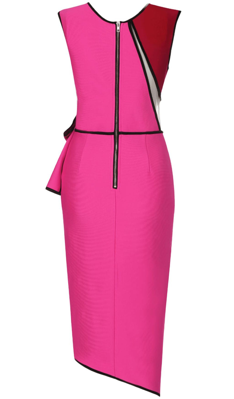 COLOURFUL BANDAGE MIDI DRESS