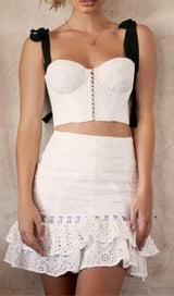 RUFFLE TWO PIECE SET IN WHITE