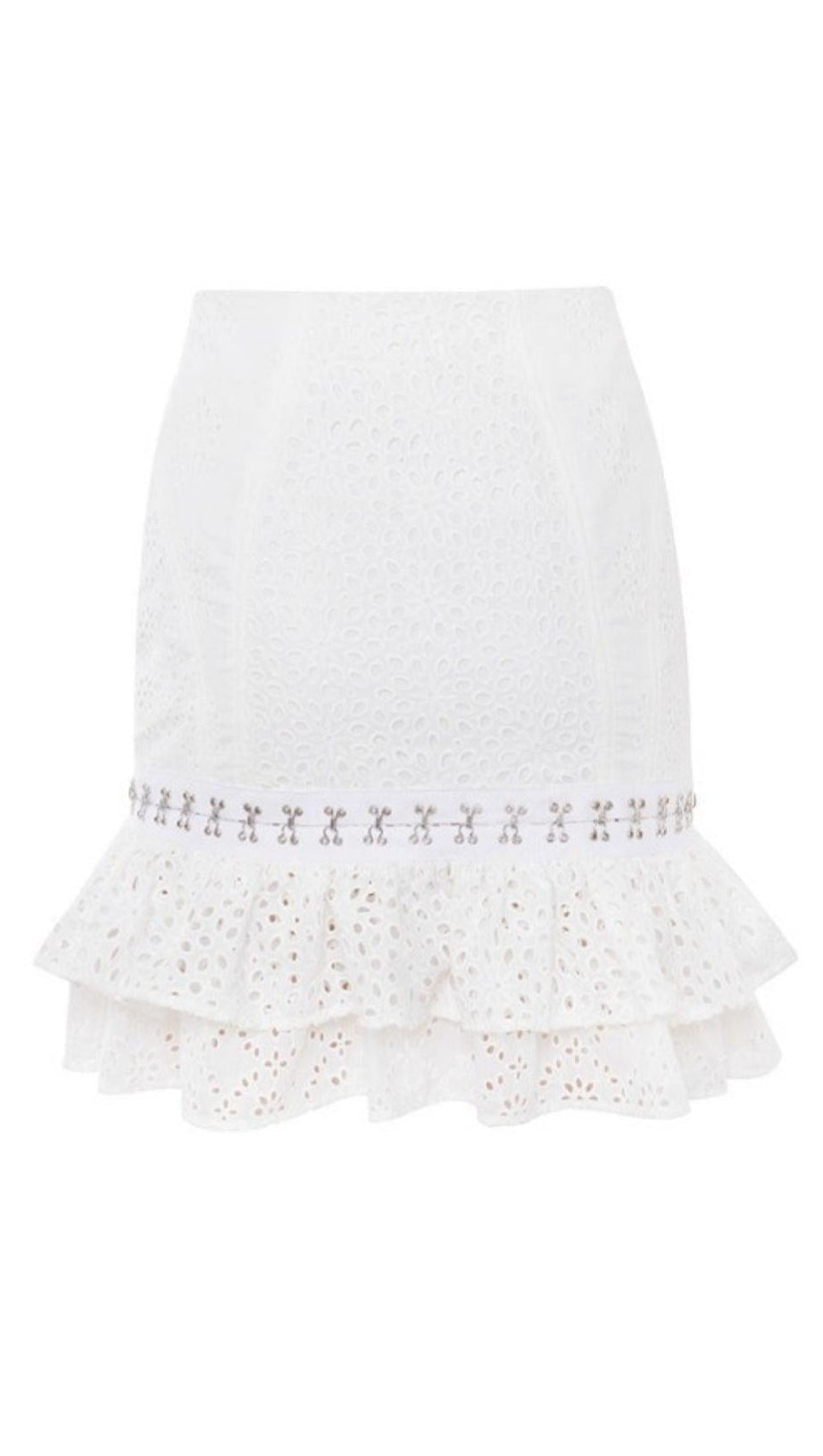 RUFFLE TWO PIECE SET IN WHITE