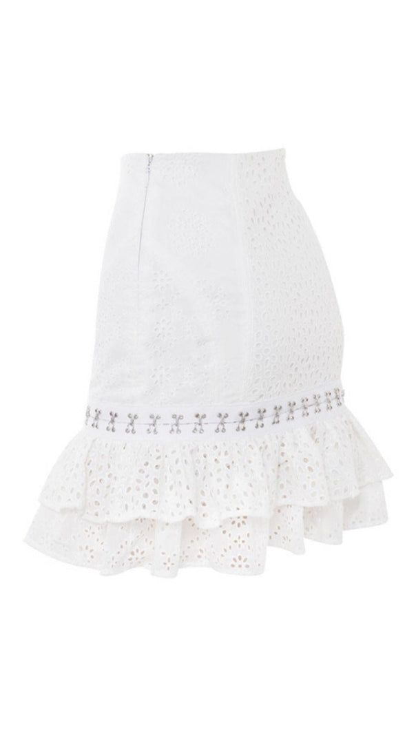 AIIZIE RUFFLE TWO PIECE SET IN WHITE - product image