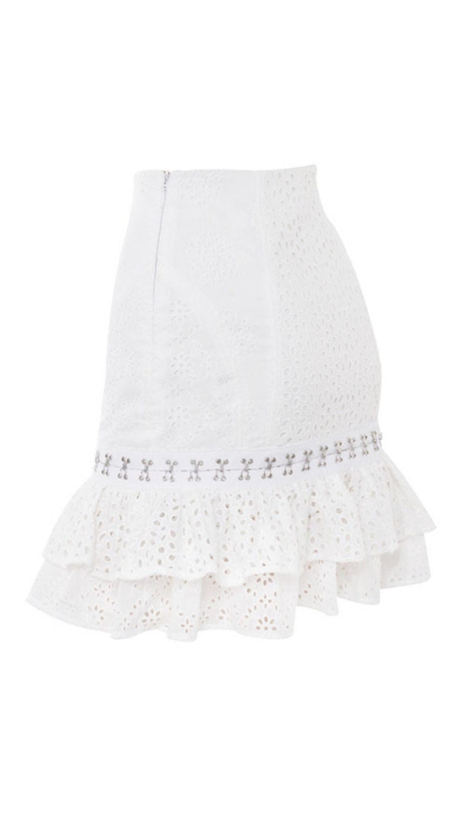 RUFFLE TWO PIECE SET IN WHITE