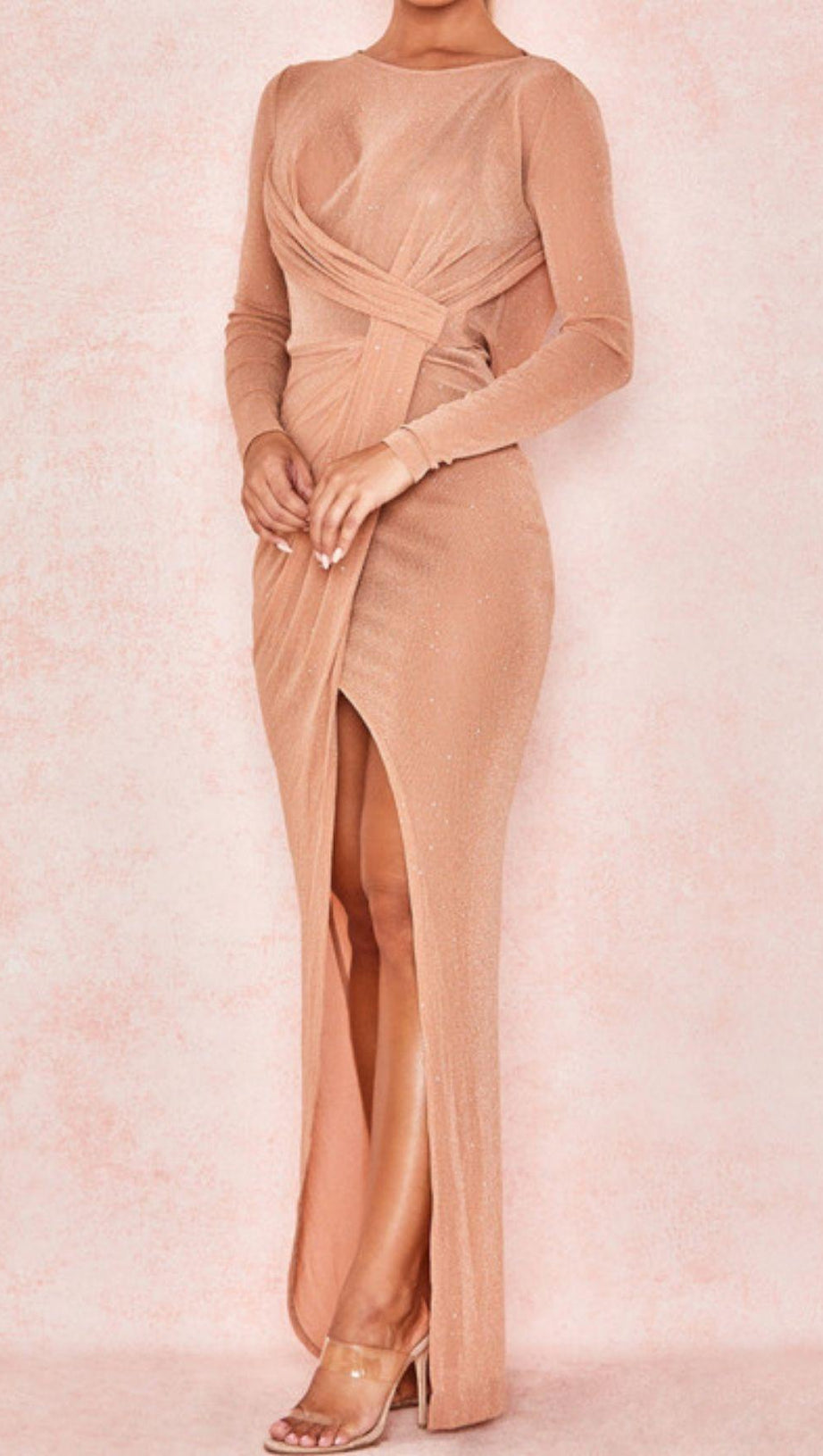 SOLID DRAPED WRAP IN KHAKI