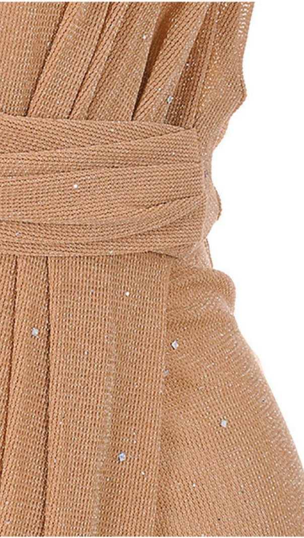 AIIZIE SOLID DRAPED WRAP IN KHAKI - product image