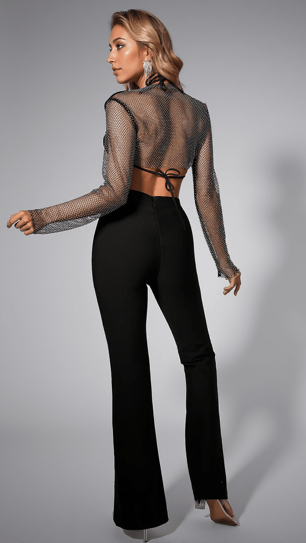 AIIZIE DAILIN GLITTER RHINESTONE MESH TOP - product image