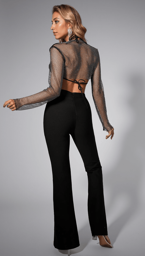 TOP IN RETE CON STRASS GLITTER DAILIN