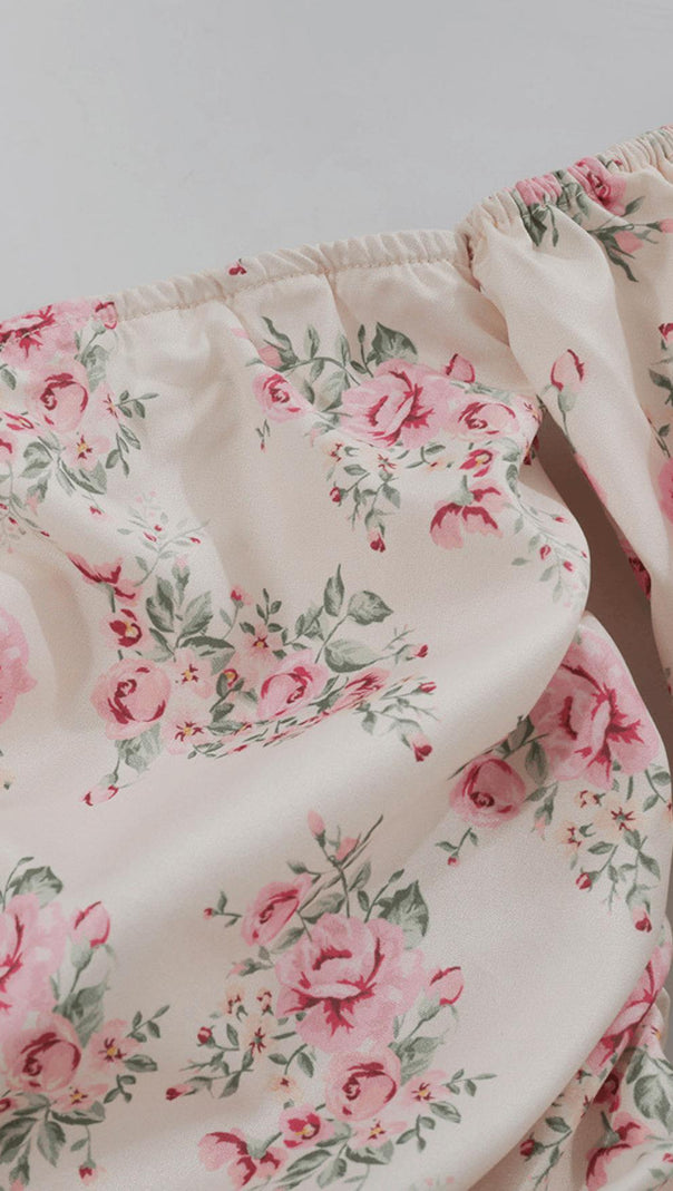 ABITO CORSETTO CON RUCHES E FIORI LIMONE 