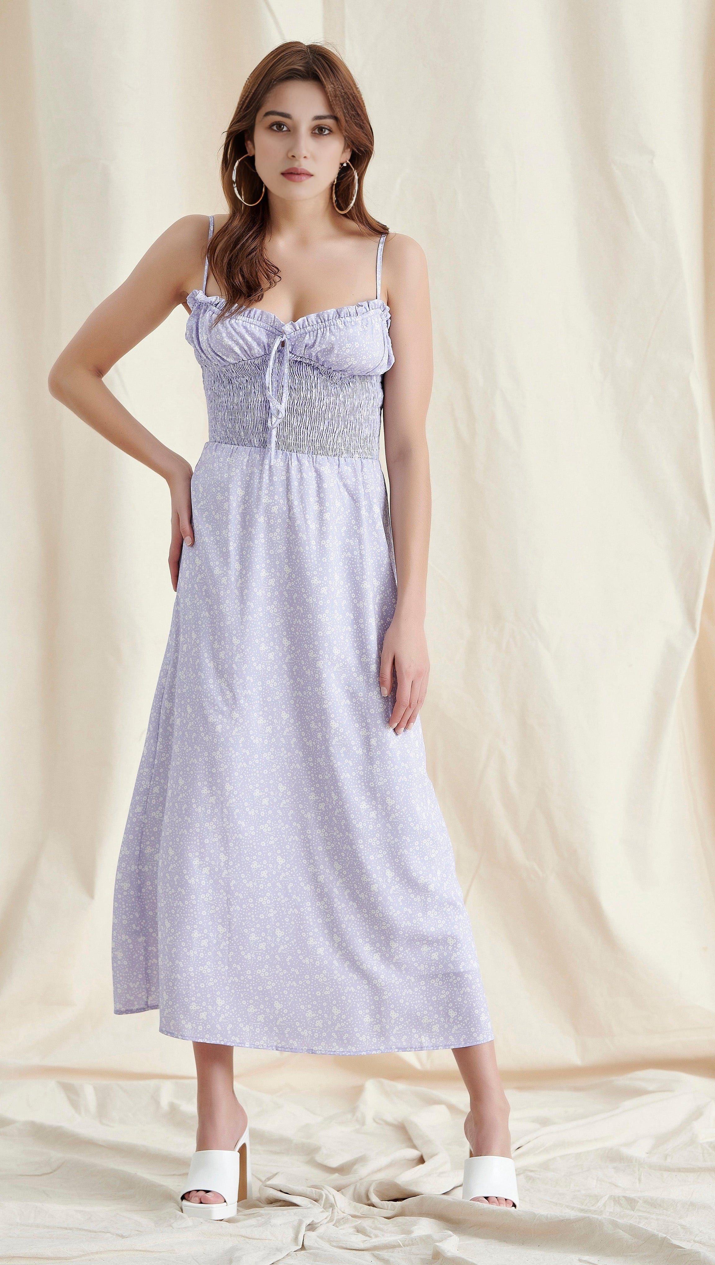 VIOLET FLORAL MAXI DRESS