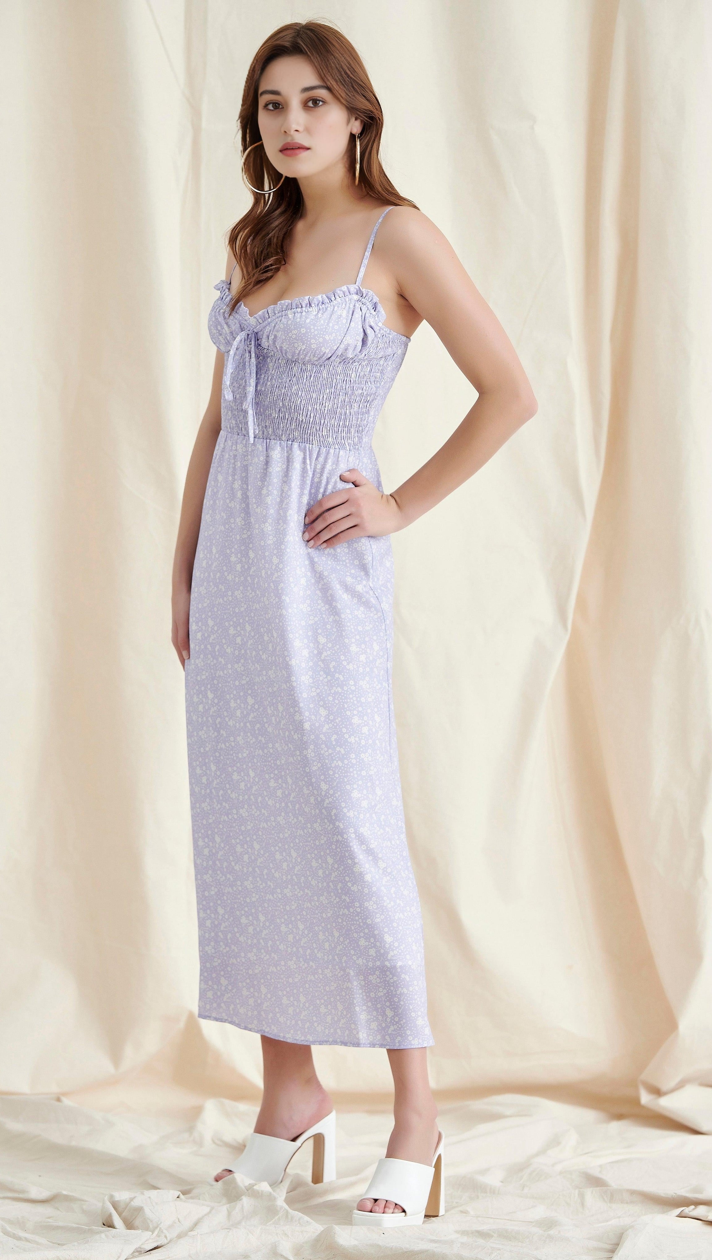 VIOLET FLORAL MAXI DRESS