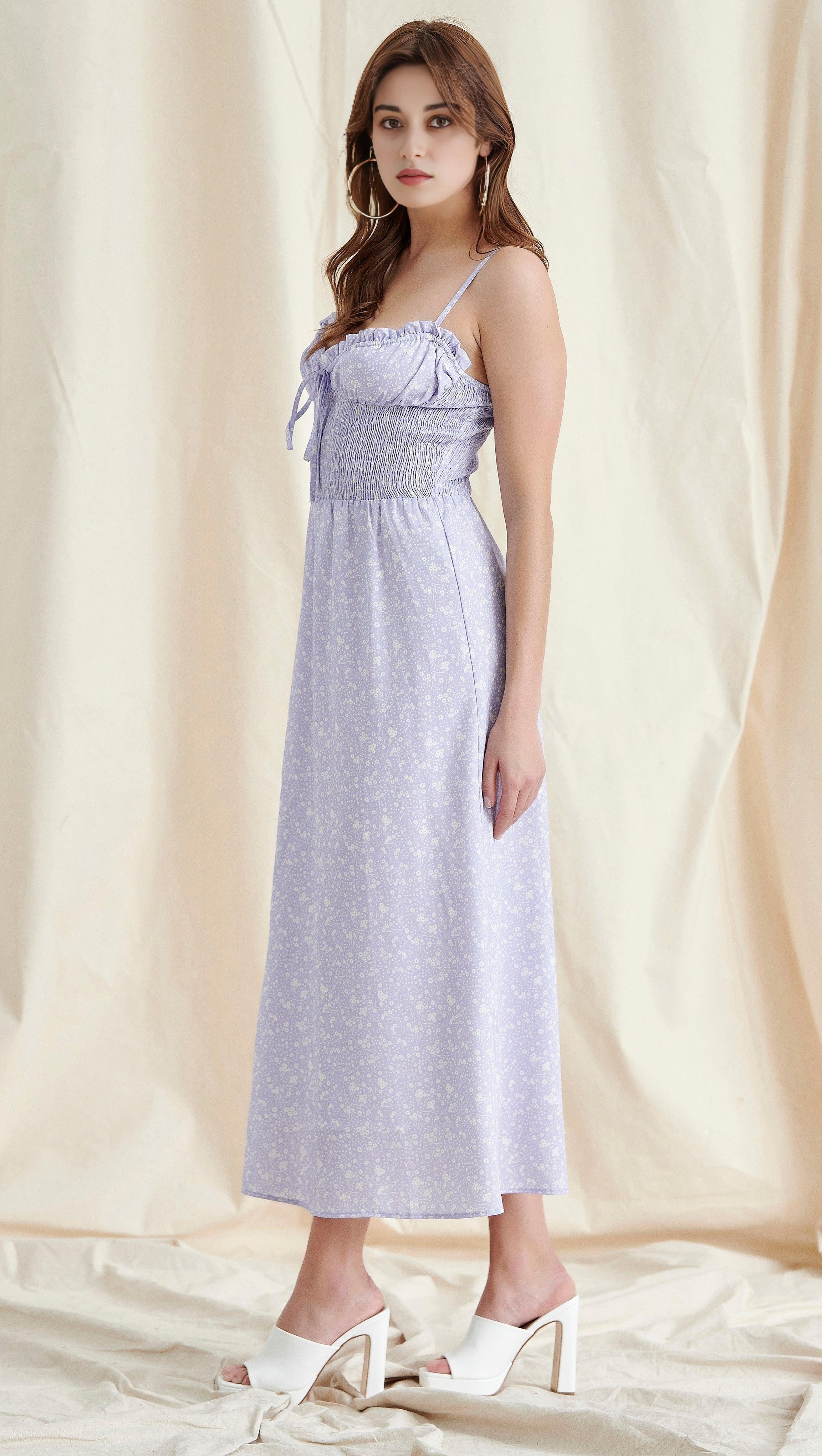 VIOLET FLORAL MAXI DRESS