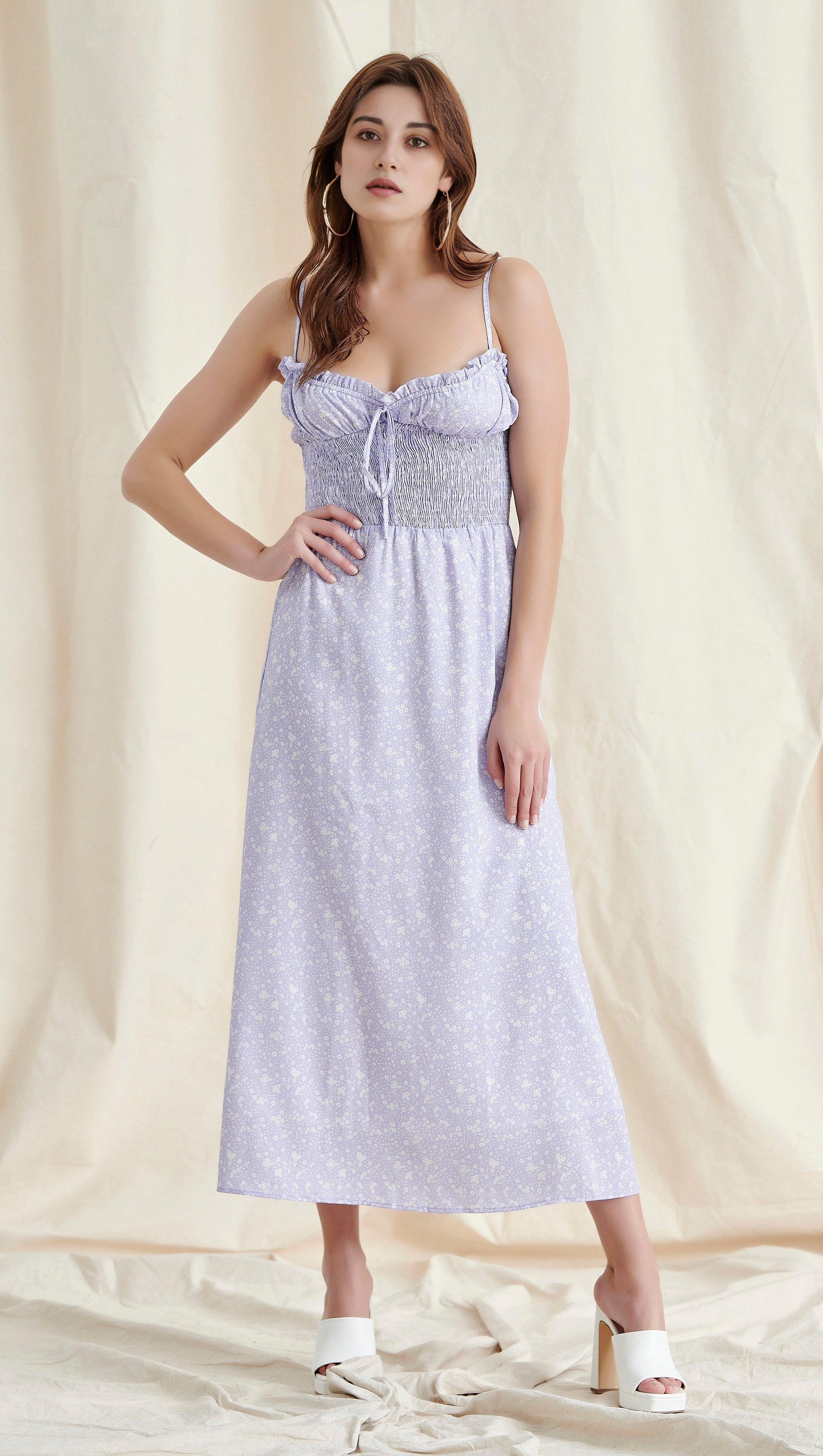 VIOLET FLORAL MAXI DRESS