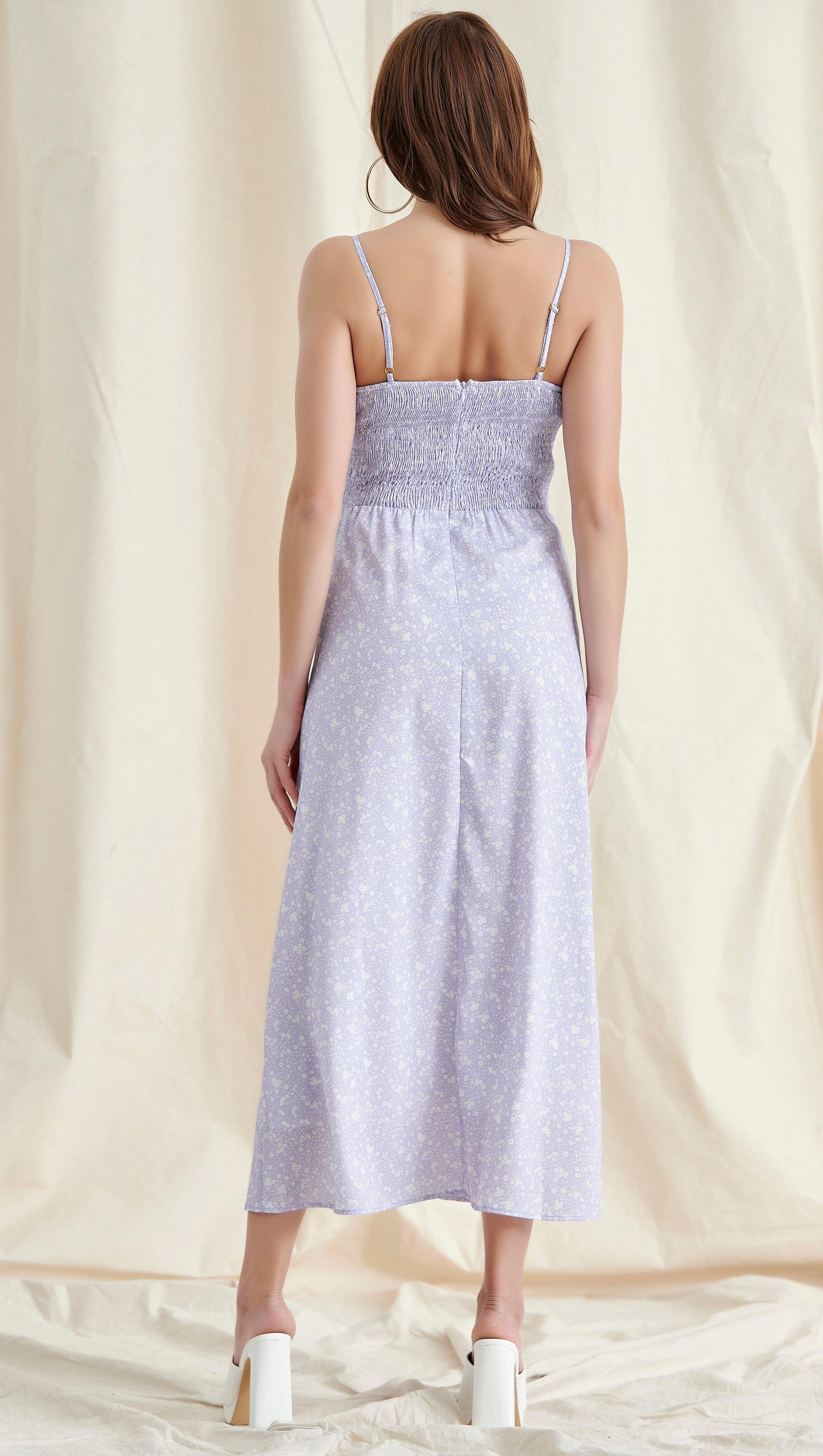 VIOLET FLORAL MAXI DRESS