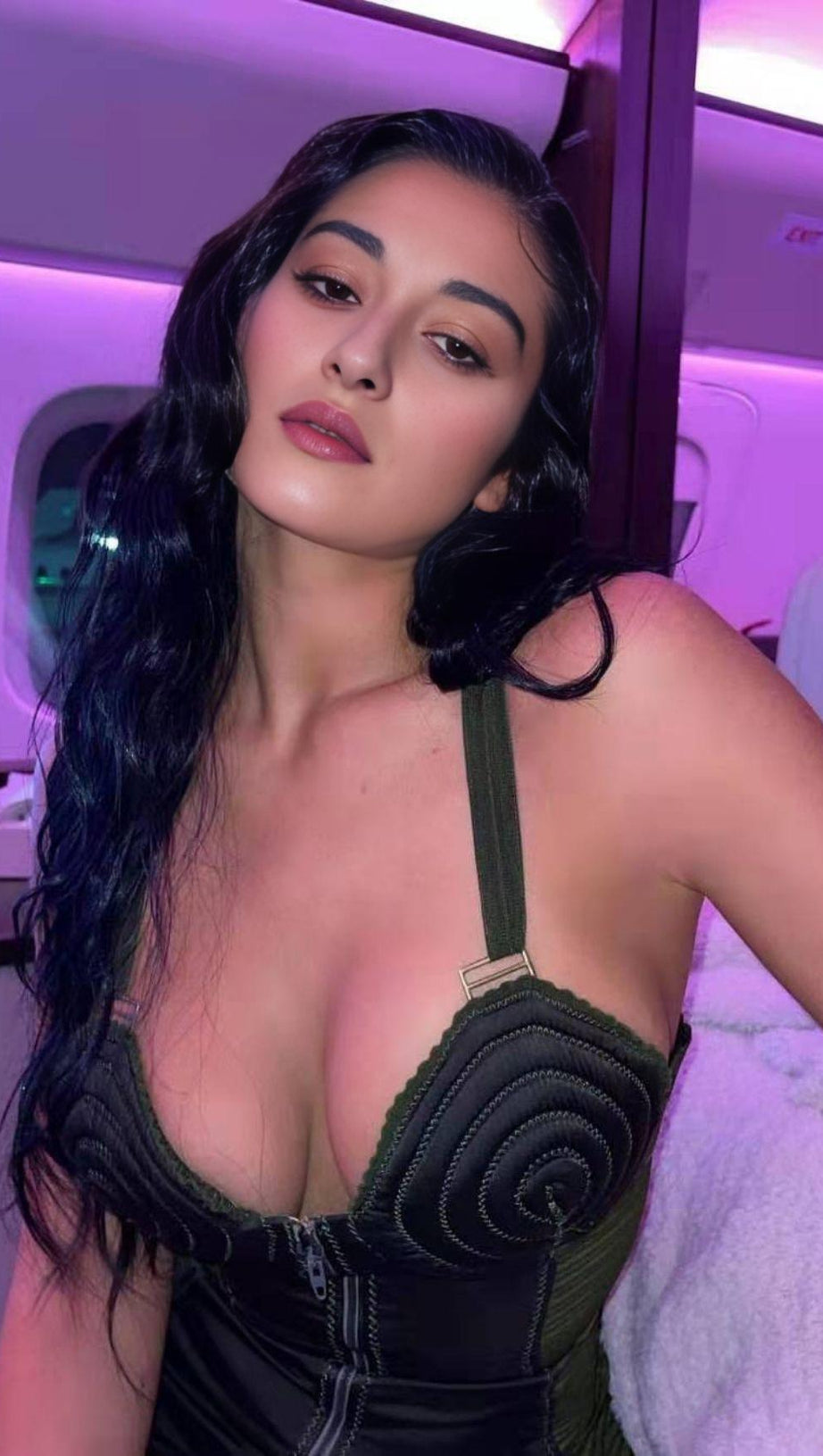 SATIN MIDI DRESS IN BLACKISH GREEN