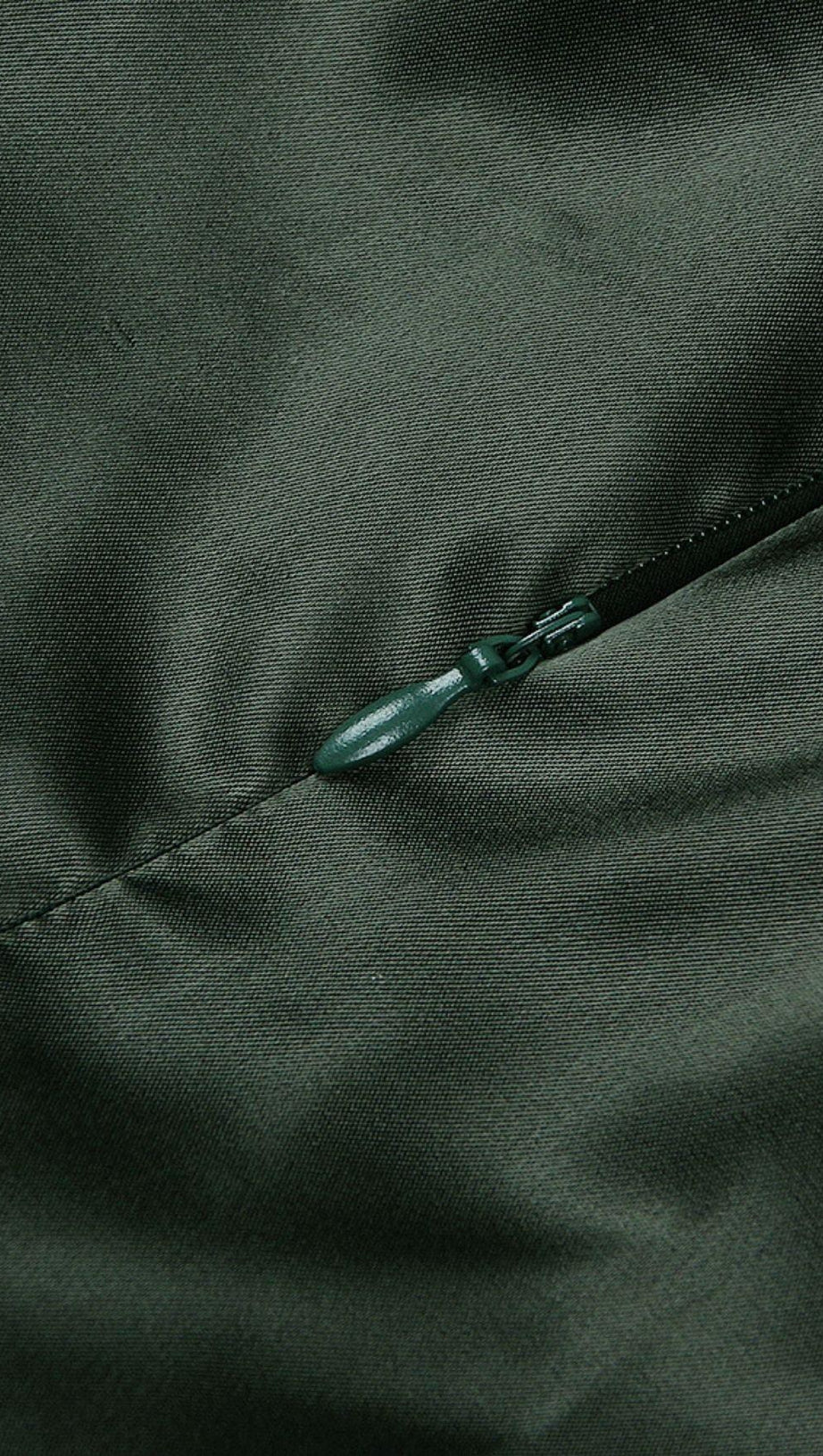 SATIN MIDI DRESS IN BLACKISH GREEN