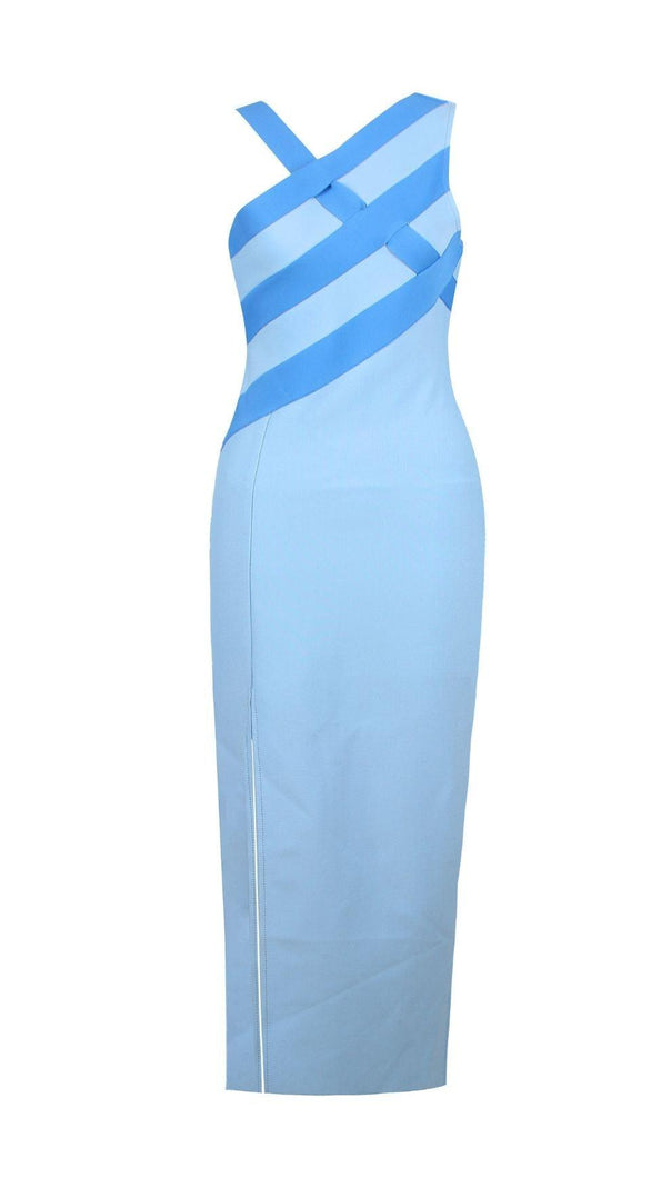 AIIZIE SLIT MINI DRESS IN BLUE - product image