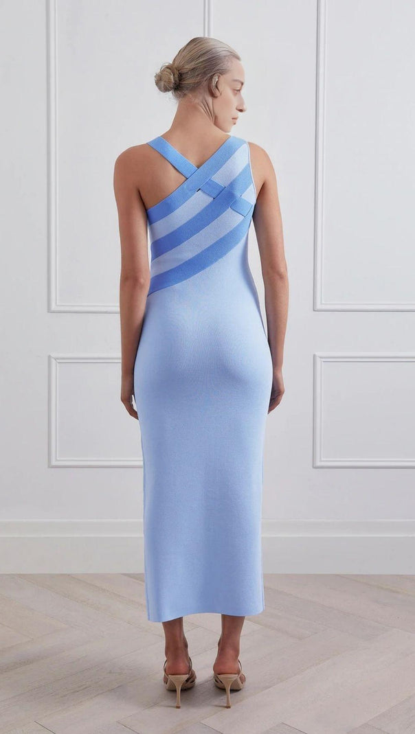 AIIZIE SLIT MINI DRESS IN BLUE - product image