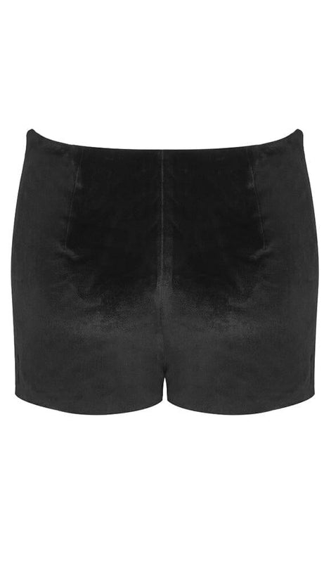 BLACK PLAIN CUTOUT HOOP ACCENT TUBE TOP & SHORTS