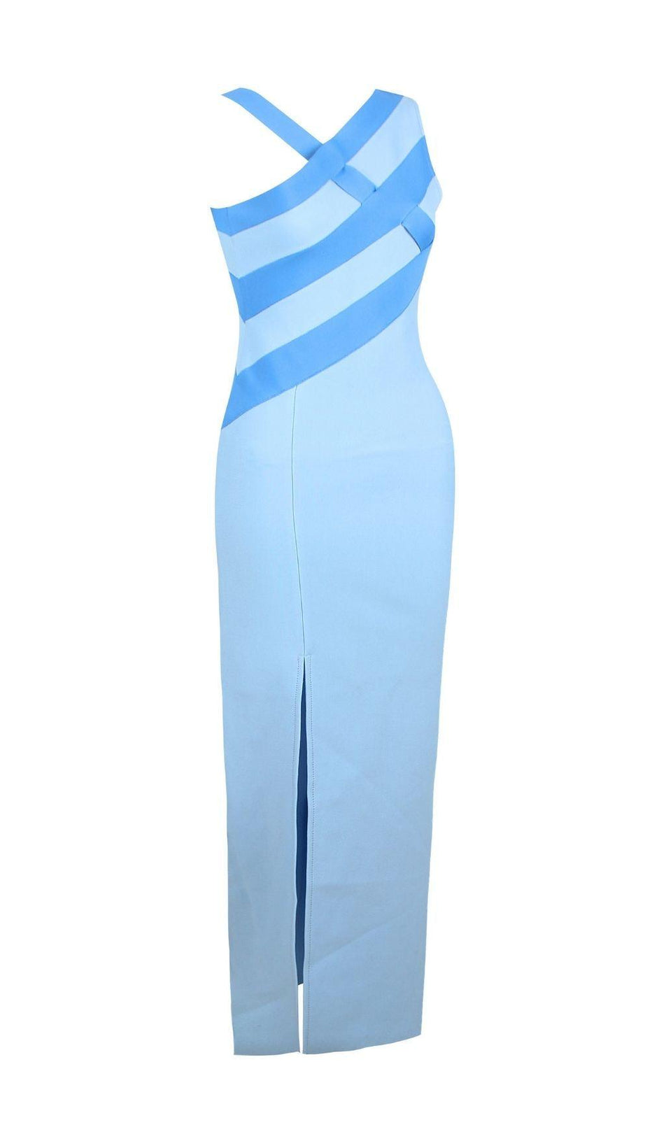 SLIT MINI DRESS IN BLUE