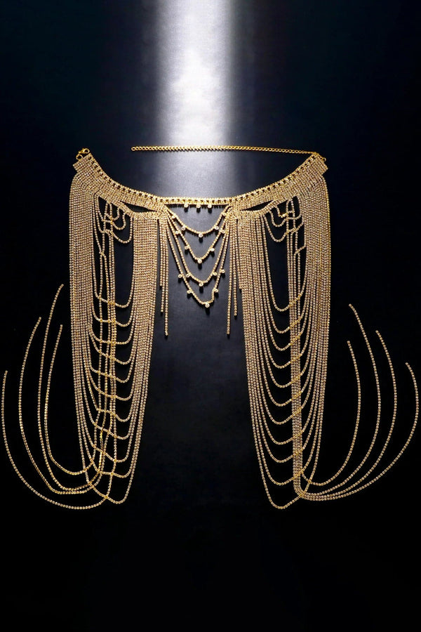 Danasia Rhinestone Fringe Shoulder Chain