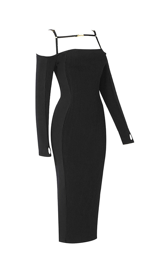 Strappy Hollow Strapless Bandage Mini Dress in Black