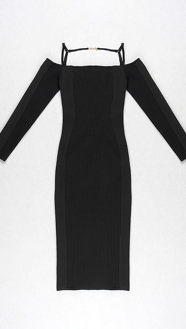 Strappy Hollow Strapless Bandage Mini Dress in Black