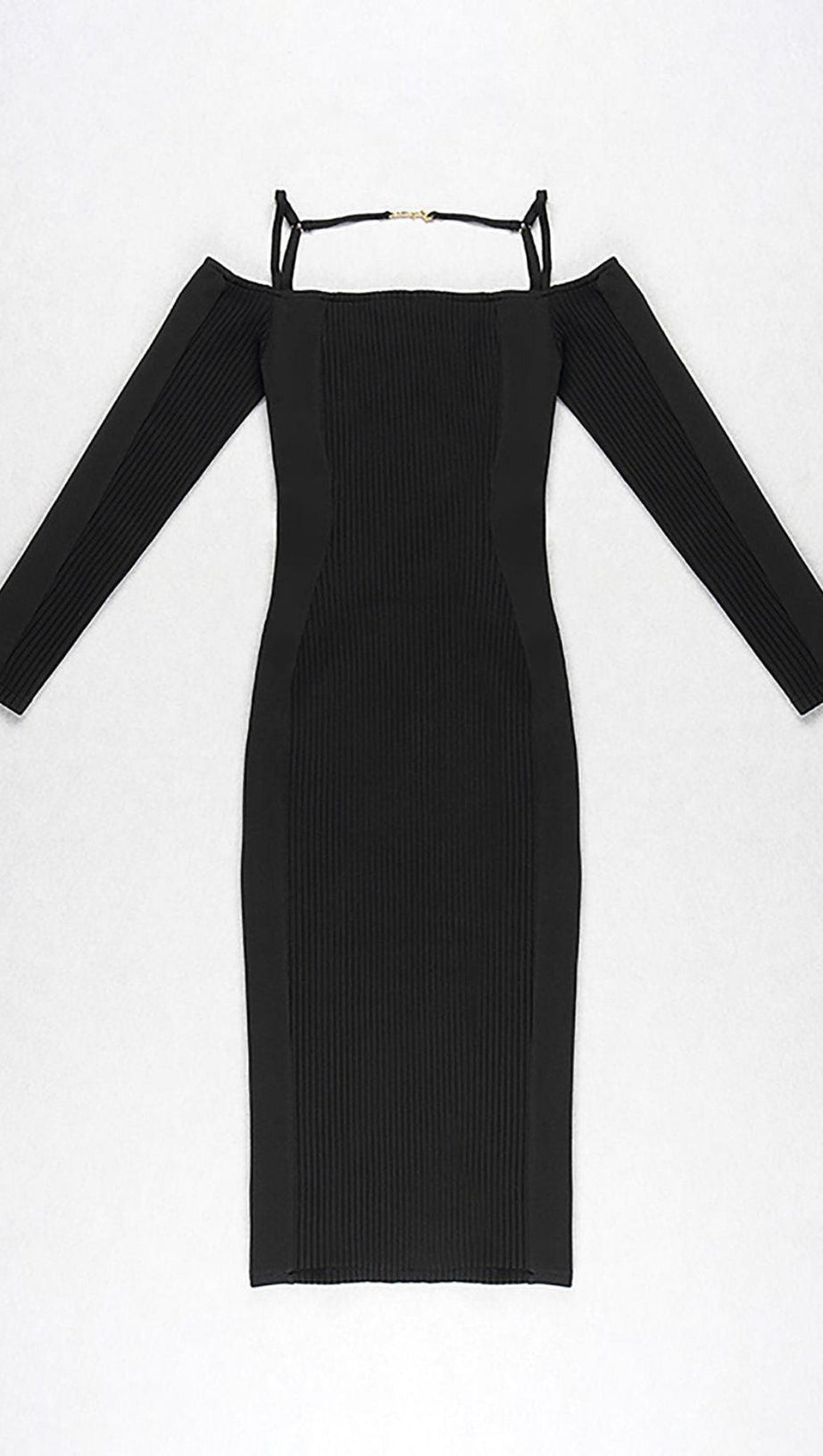 STRAPPY HOLLOW STRAPLESS BANDAGE MINI DRESS IN BLACK