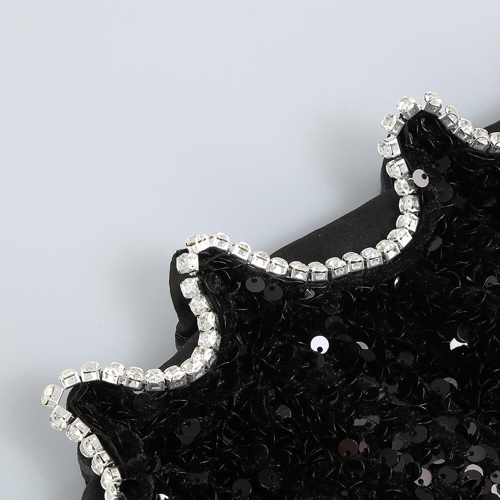 AIIZIE BLACK PATCHWORK SEQUINS SLIMMING MINI DRESS - product image
