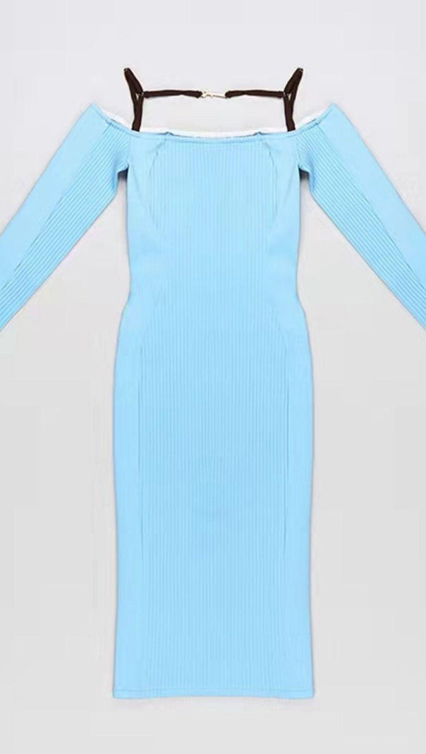 Trägerloses Bandage-Minikleid mit Hohlsaum in Braun