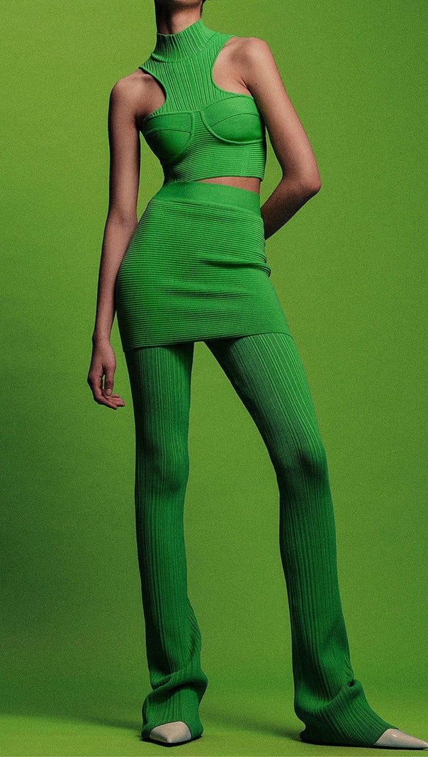 AIIZIE BANDAGE TWO PIECE SET IN GREEN - product image