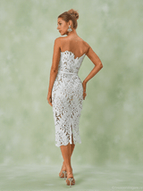 Despina White Lace Midi Dress