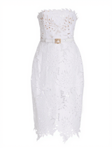 Despina White Lace Midi Dress