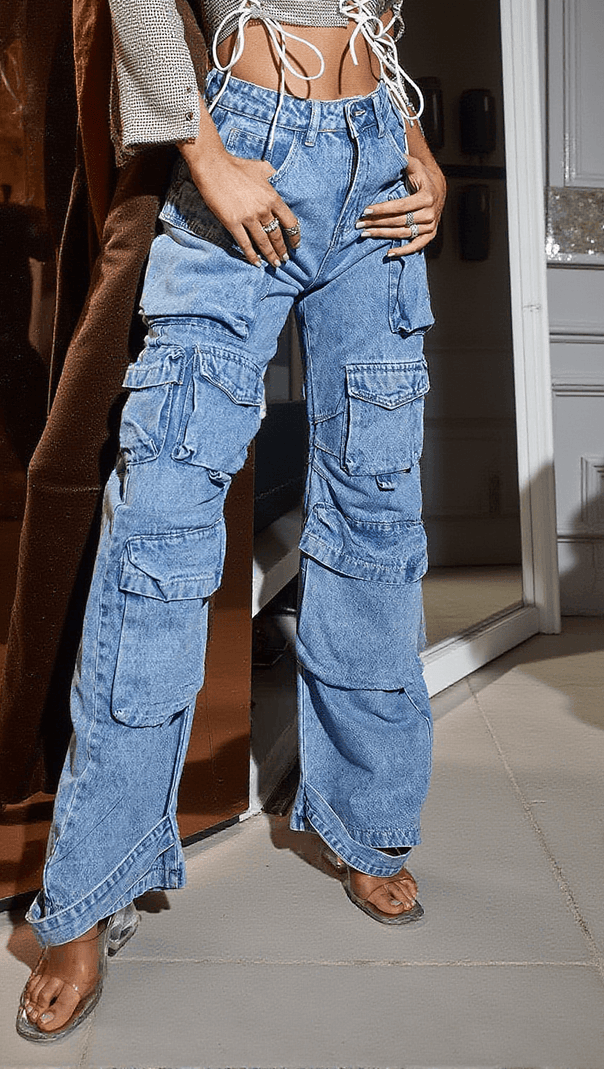 AIIZIE GIULIA DENIM PANTS IN BLUE - product image