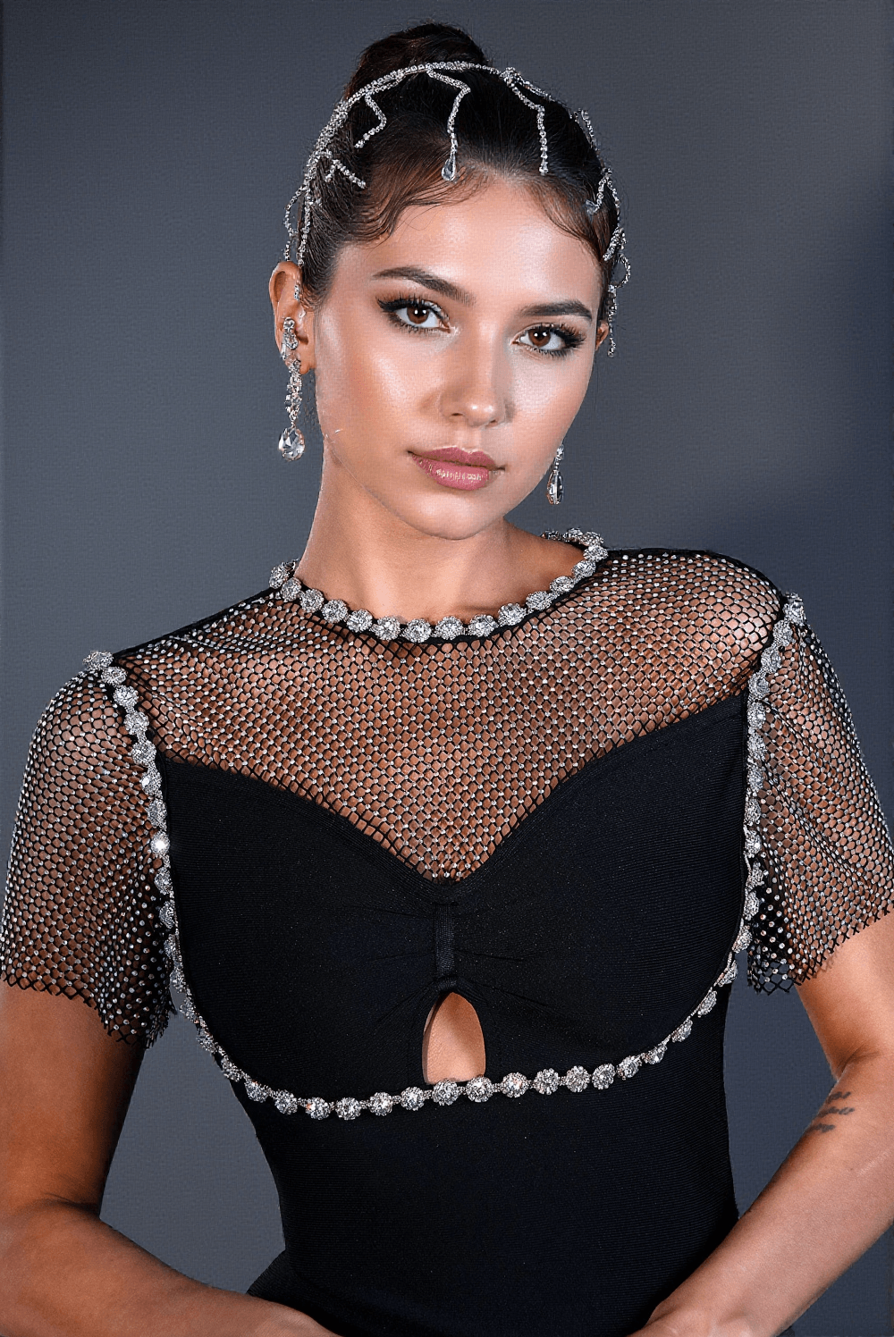 CERCHIETTO PER CAPELLI CON FIORI DI CRISTALLO E DIAMANTI MAGDALEN