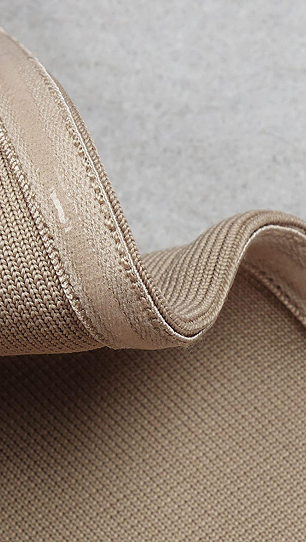AIIZIE LONG SLEEVE FOLDS BANDAGE MINI DRESS IN KHAKI - product image