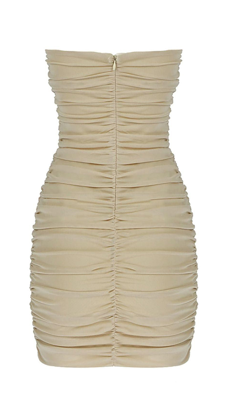 CUT-OUT RUCHED BODYCON MINI DRESS IN WHITE