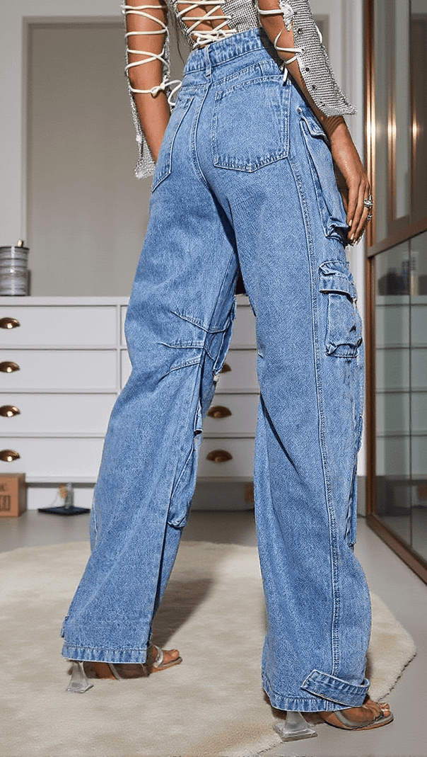 AIIZIE GIULIA DENIM PANTS IN BLUE - product image