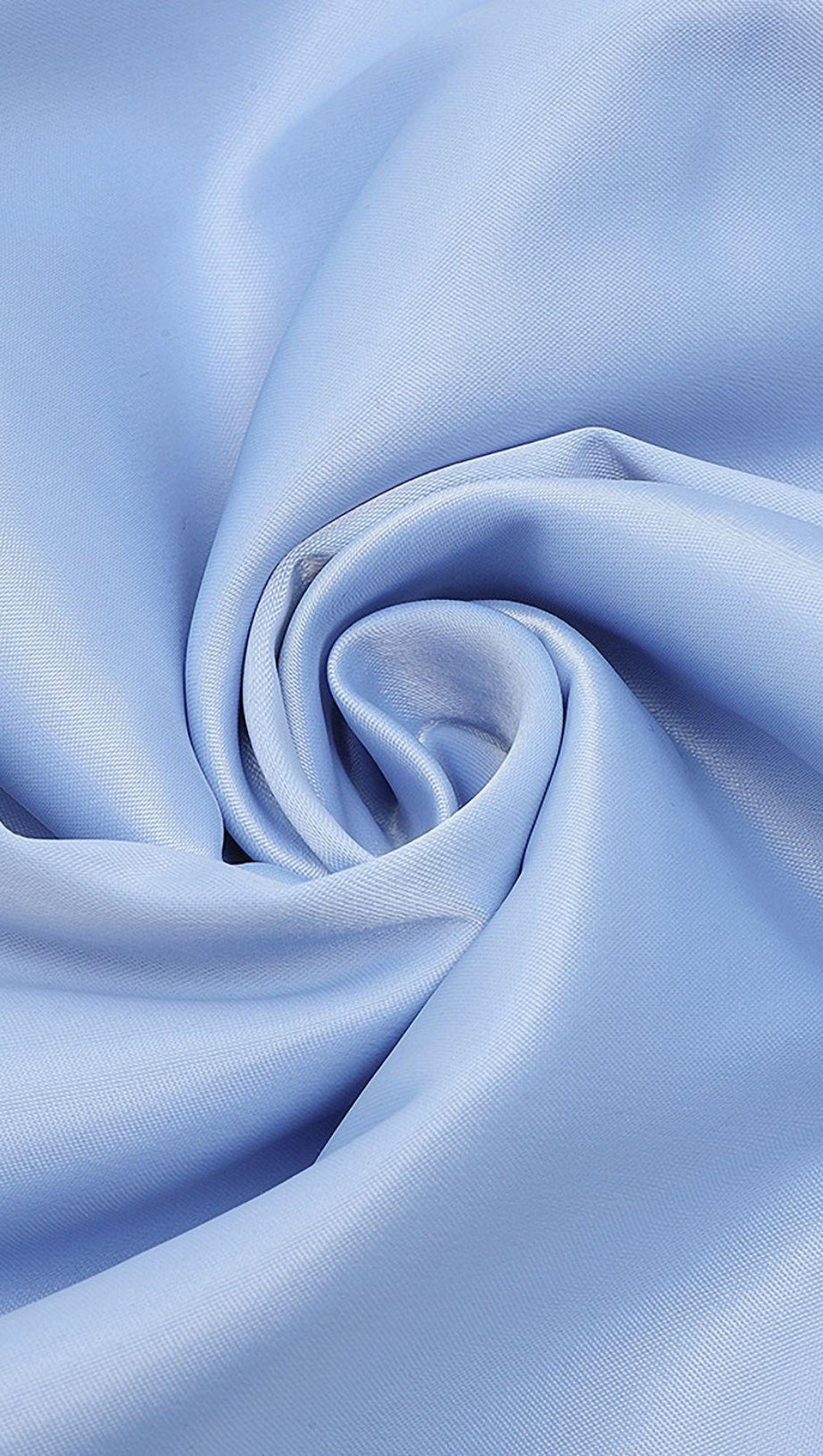 STRAPLESS PUFF SLEEVES MIDI DRESS IN BLUE