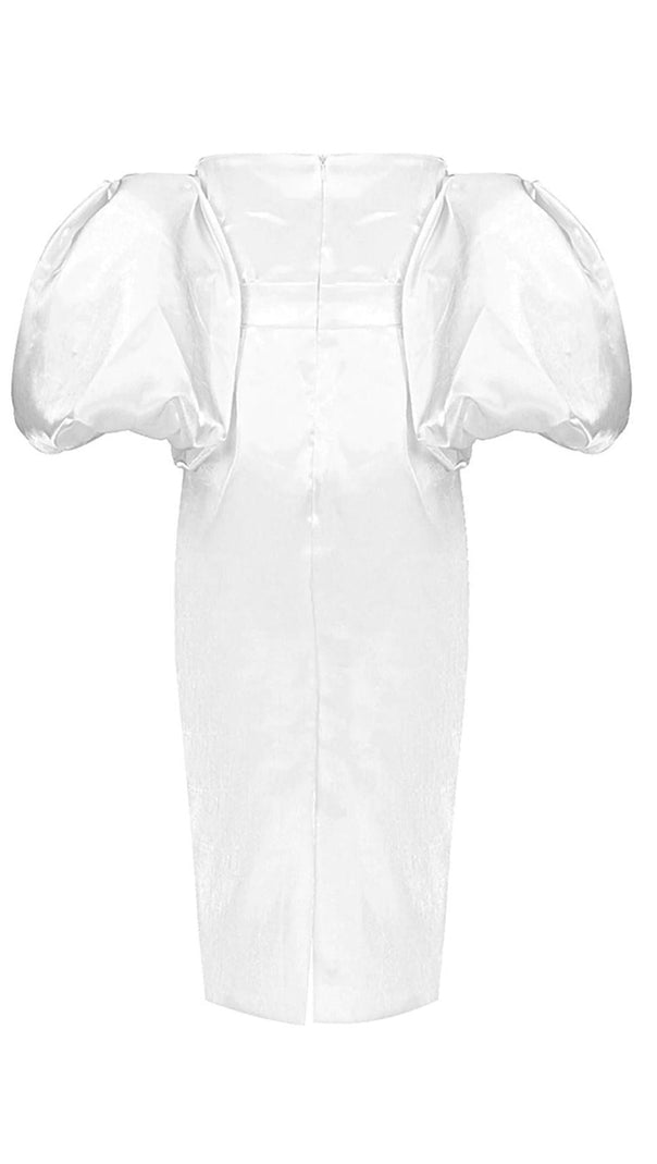 AIIZIE SATIN STRAPLESS MIDI DRESS IN WHITE - product image